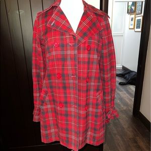Hurley red plaid jacket